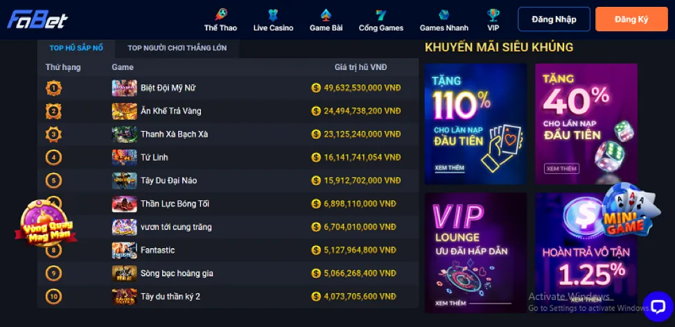 Jackpot lũy tiến khổng lồ tại bi888 Đá Gà
